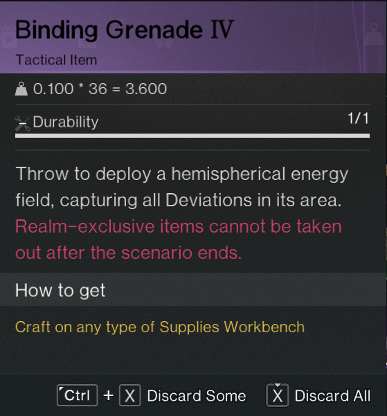Binding Grenade IV